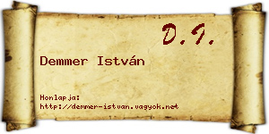 Demmer István névjegykártya