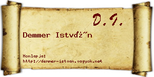 Demmer István névjegykártya